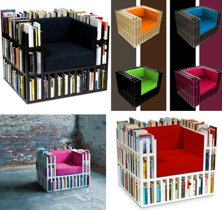 Sillones hechos de libros