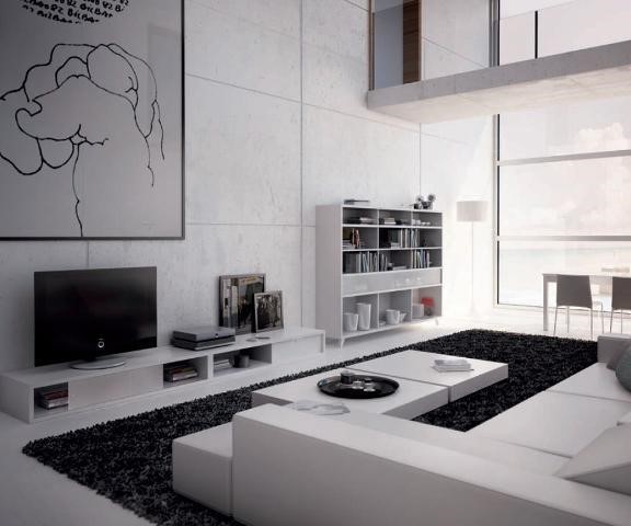 Salón en blanco y negro