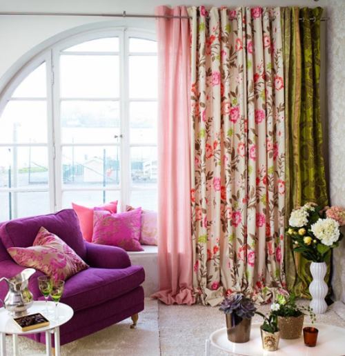 Cortinas con flores