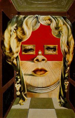 Retrato de Mae West que puede utilizarse como apartamento surrealista - Dali (1934)